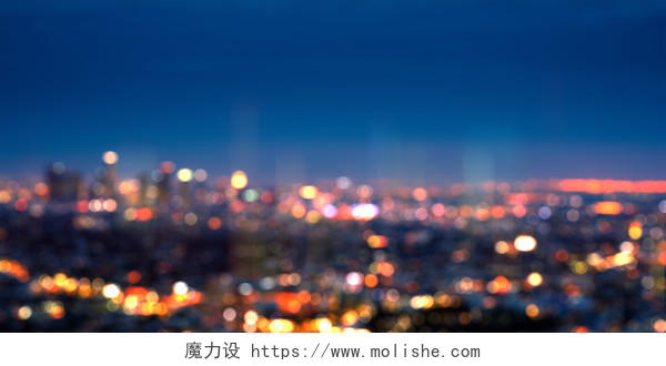 蓝色合成城市光影虚化虚化背景展板背景